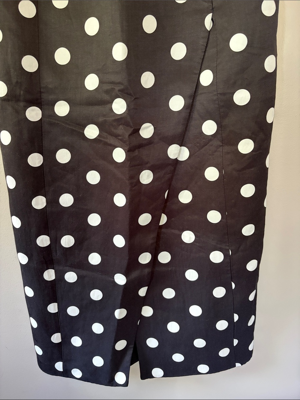 Zara Strapless Polka Dot Midi Dress Medium Black White Cocktail Wedding Guest - Picture 6 of 12